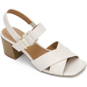 Kenneth Cole REACTION Women's Block Heel X Band Sandal RLF0010E1 White Size 7